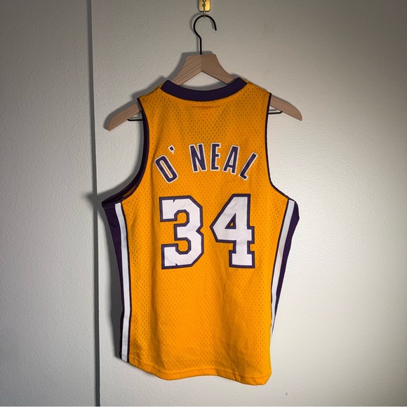 VINTAGE NBA LA LAKERS Shaquille ONeal Mitchell & Ness athletic mesh jersey L - Picture 5 of 5